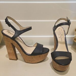 New Jessica Simpson Black and Tan Platform Heels